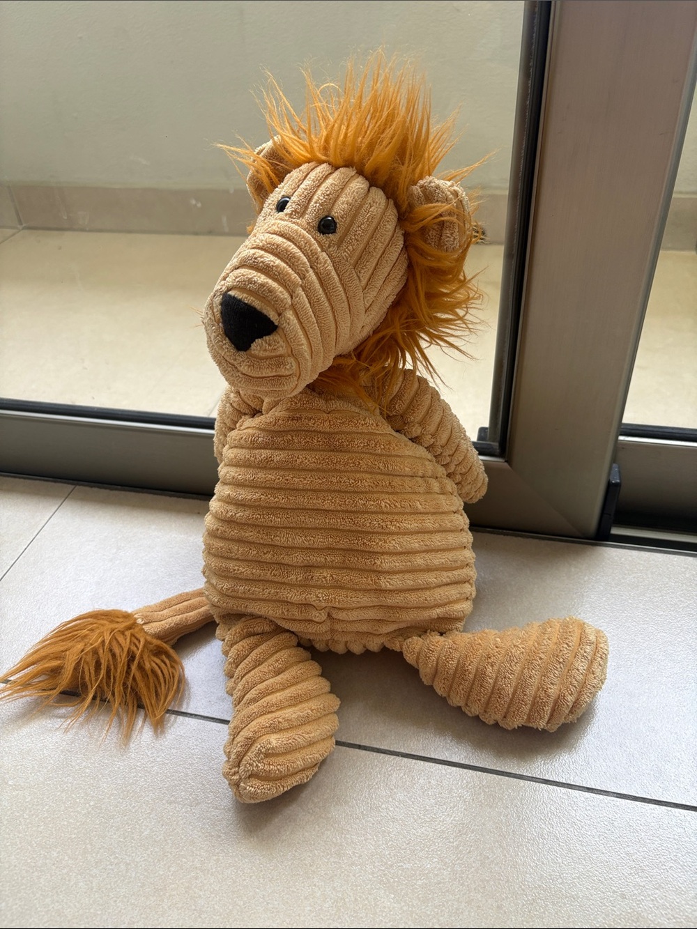 Jellycat London Lion  Tan Corduroy Lion Plush with Golden Mane